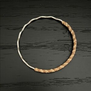 Silver and Tan Braided Bracelet